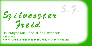 szilveszter freid business card